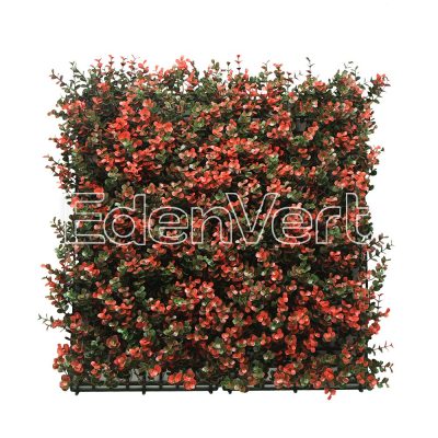 Red Buxus Artificial Hedge Panel Fire Retardant