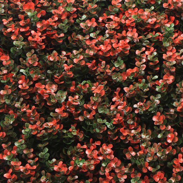 Red Buxus Artificial Hedge Panel Fire Retardant