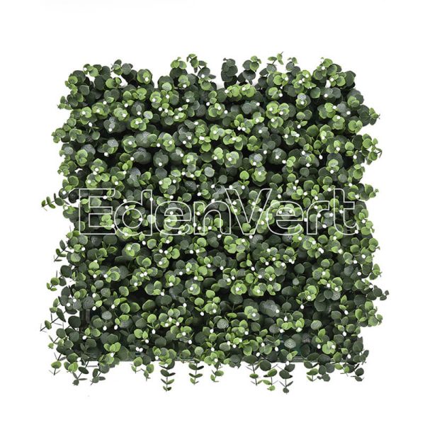 White Flowering Artificial Eucalyptus Wall Panel