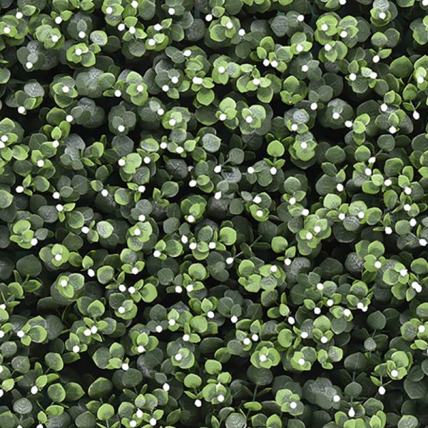 White Flowering Artificial Eucalyptus Wall Panel