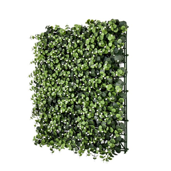 White Flowering Artificial Eucalyptus Wall Panel