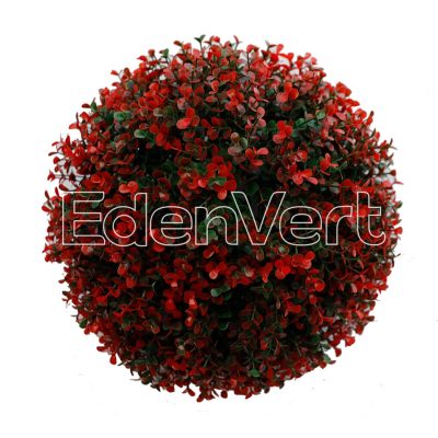 Red Buxus Topiary Ball for Porch Decoration