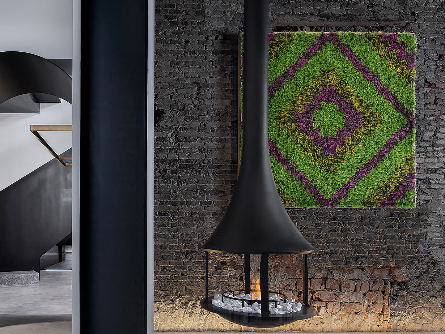 ARTIFICIAL BOXWOOD PANEL ON THE WALL 1 Artificial boxwood panel