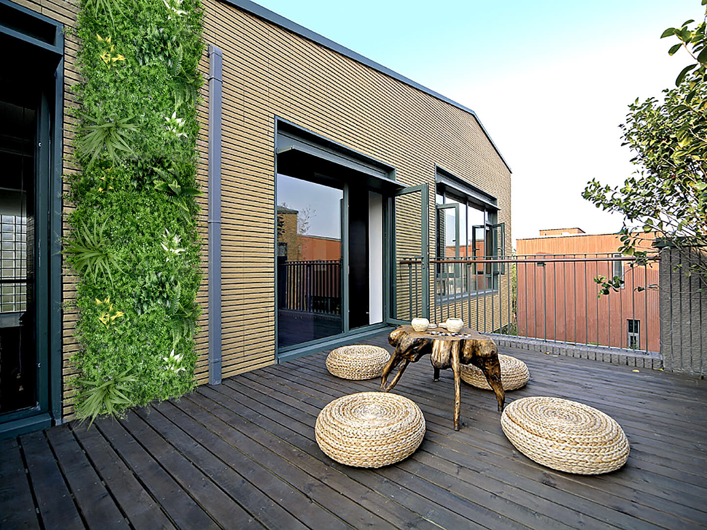 Fake Plant Wall At Balcony 1 fake plant wall at balcony