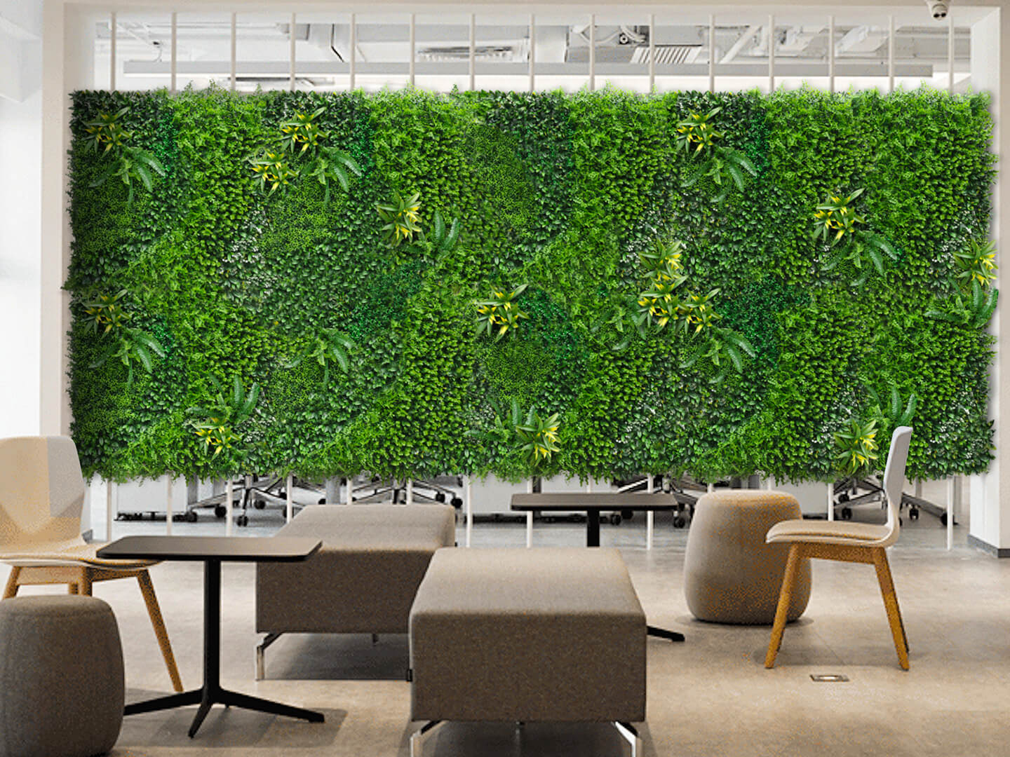 Artificial Plant Wall In Office Design 1 artificial plant wall in office design