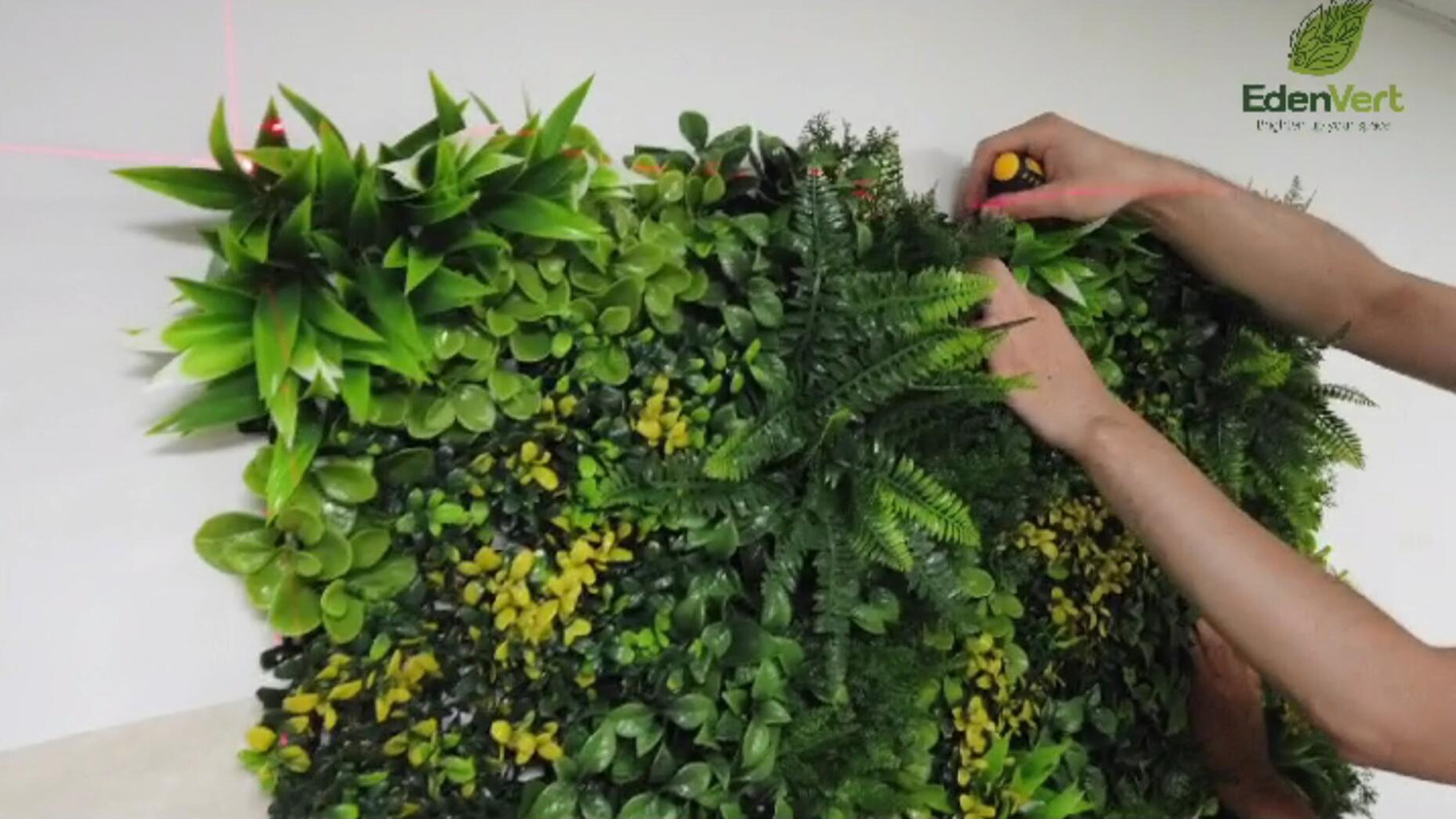 Video de Instalación 3 install arificial green wall for interior decoration