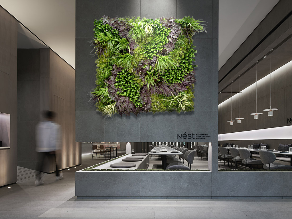 Vertical Garden Decoration In Restaurant 1 vertical garden decoration in restaurant