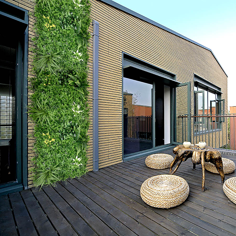 faux foliage wall for terrace
