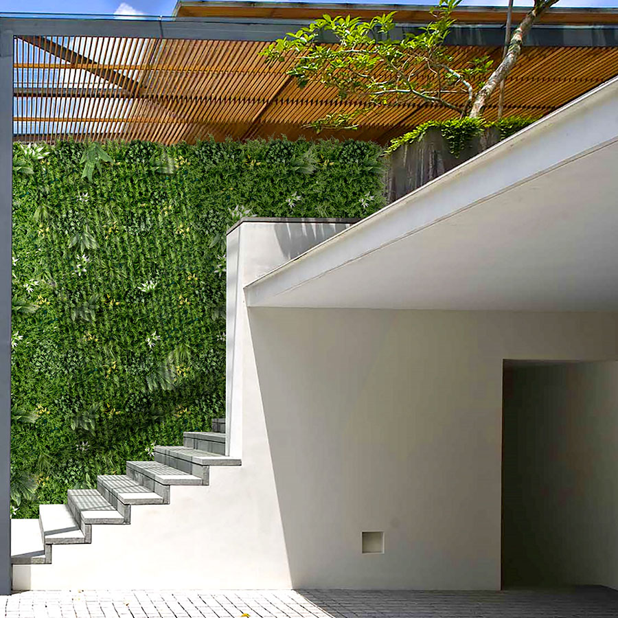 artificial wall garden near the staircase