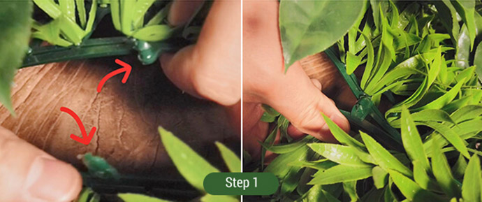 Cómo instalar muros verdes o paneles de seto artificiales 2 Plastic Ties and Scissors -step1
