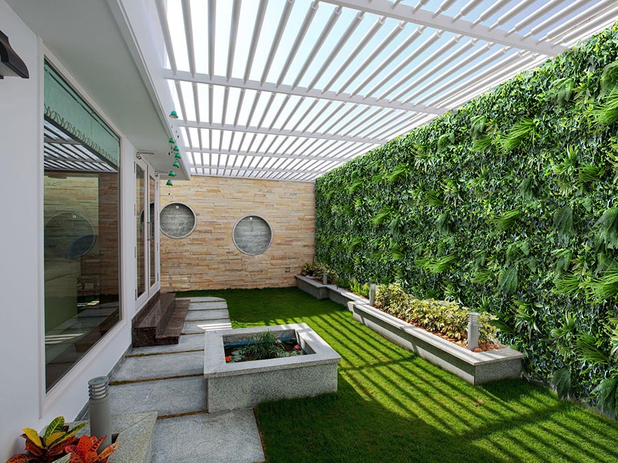 Artificial grass wall
