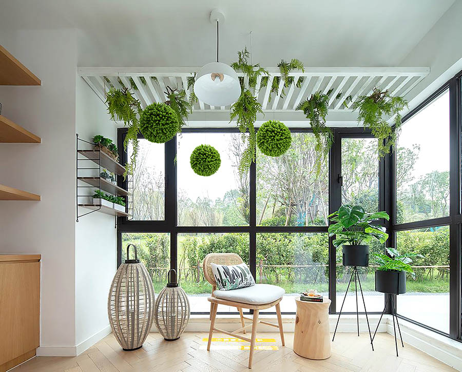 Plantas colgantes artificiales