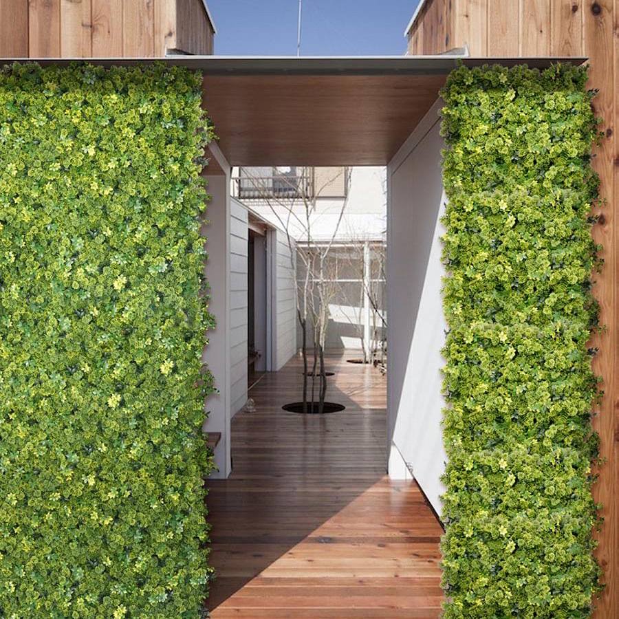 30 Ideas de Decoración de Pared con Verde Artificial 3 Muro verde para entrada