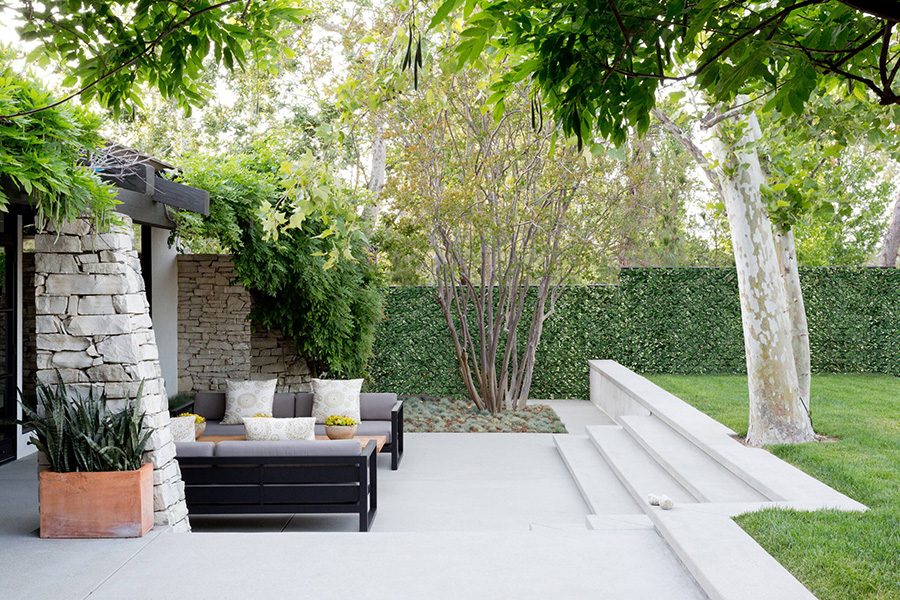 Valla de privacidad con hiedra artificial