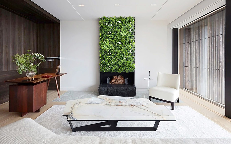 Muro vegetal artificial para oficina en casa