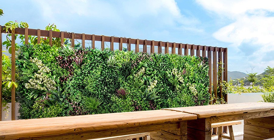 Muro verde artificial para parques temticos